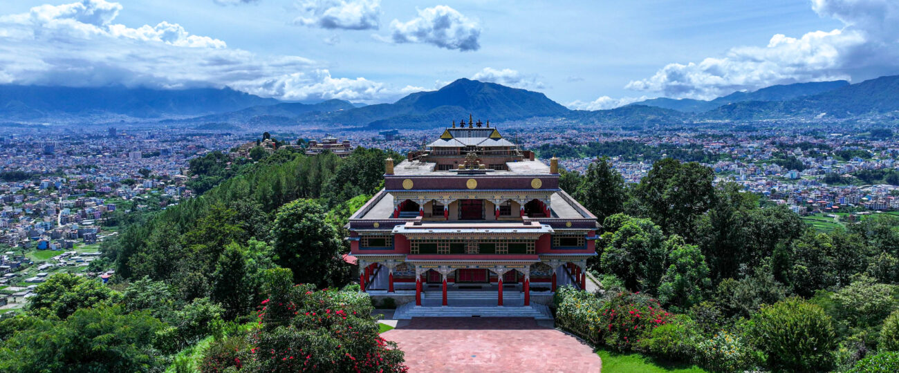 ड्रोनबाट देखिएको काठमाडौंस्थित ‘फुलारी गुम्बा’ (फोटो फिचर)