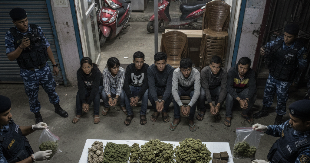 लागुऔषध गाँजा र चरेशसहित ९ जना नियन्त्रणमा