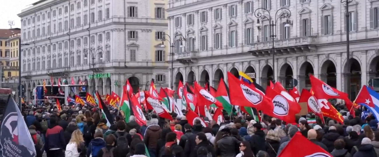 इरानलाई लक्षित सैन्य कारबाहीको विरुद्ध रोममा प्रदर्शन