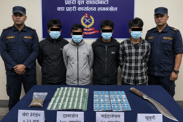 लागूऔषध र खुकुरीसहित ४ जना पक्राउ, अनुसन्धान जारी